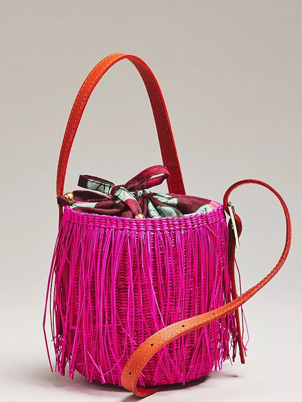 Sensi Studio Mini Frayed Crossbody Bucket Bag